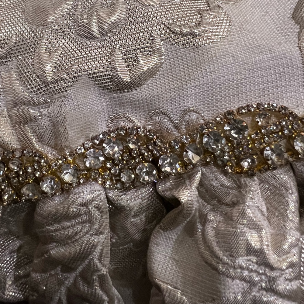 Rare Editions Champagne Dress Brocade High Low Tiered  Girls Size 3T Gently Used - Picture 2 of 2